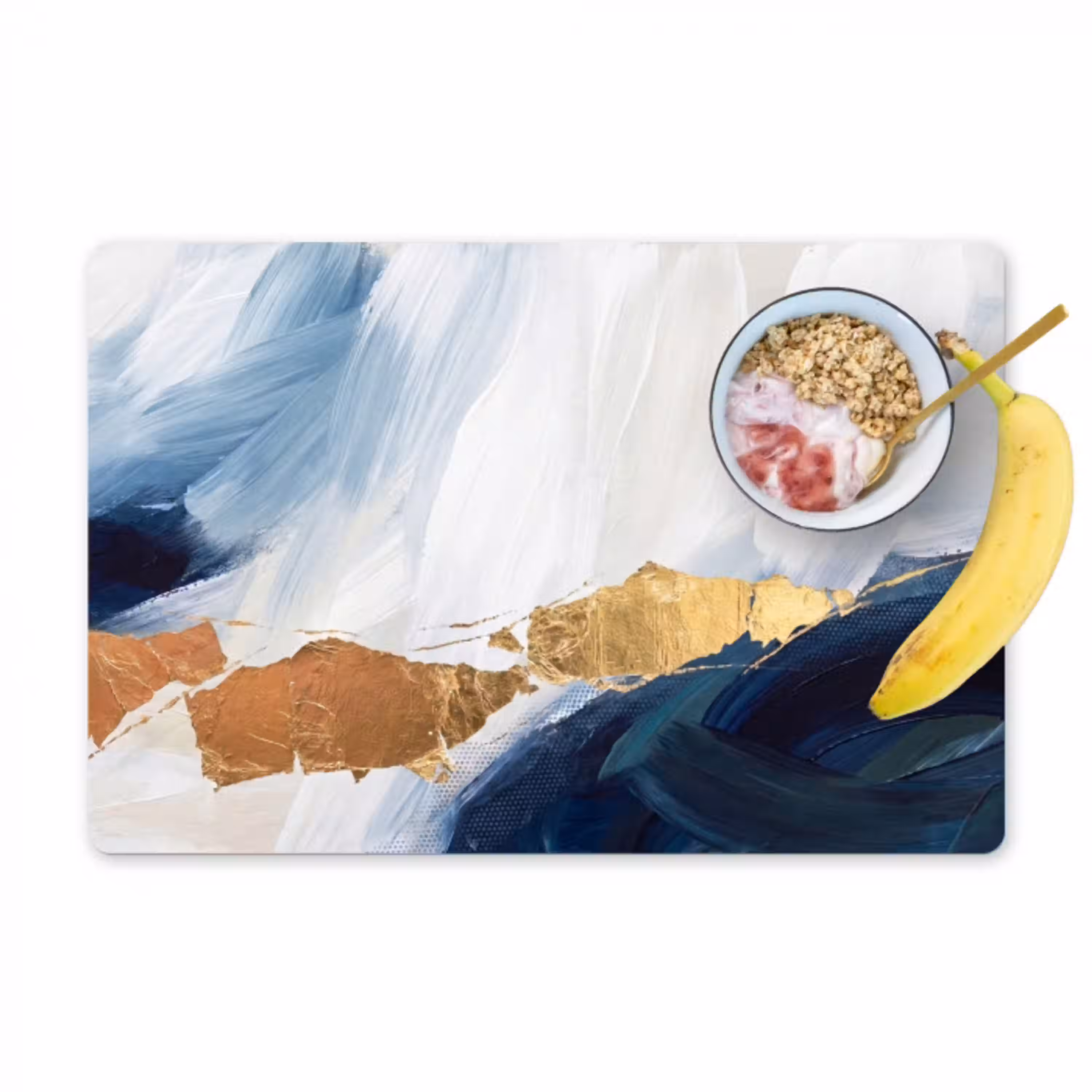 Abstract - Acryl - Blauw - Goud - Elegant Placemat vinyl groot -zzzproduct_Kitchenyeah-website