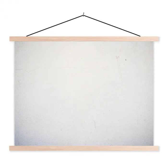 Beton - Wit - Modern textielposter latten blank klein -3d