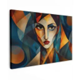 Portret - Abstract - Vormen Tuinposter op houten frame 2 cm dik klein -3d