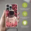 Bloemen - Roze - Astronaut Hoesje iPhone 16 Pro Max met koord klein -sfeer2_NL