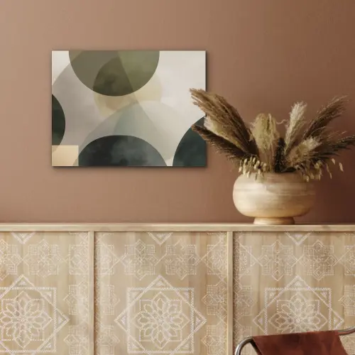 Vlakken - Abstract - Beige - Cirkels PET vilt klein -sfeer4