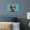 Vrouw - Blauw - Vlinder - Bloemen - Aesthetic poster papier klein -sfeer2