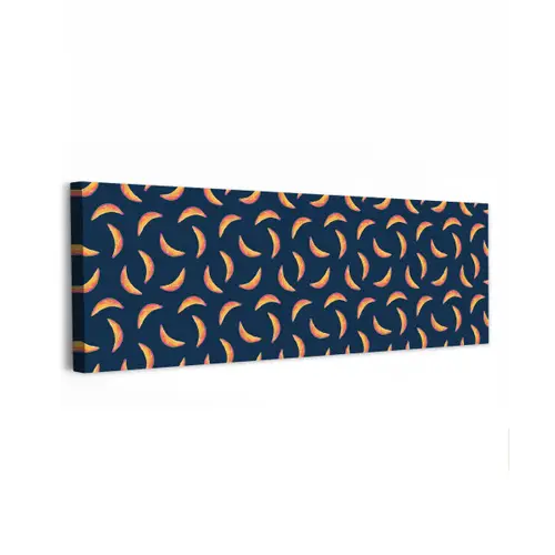 Banaan - Tropisch - Blauw - Patroon canvas 2cm klein 828 -z3d
