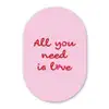 Tekst - Roze - Love - Hart Wandcirkel Ovaal Glas middel -3d