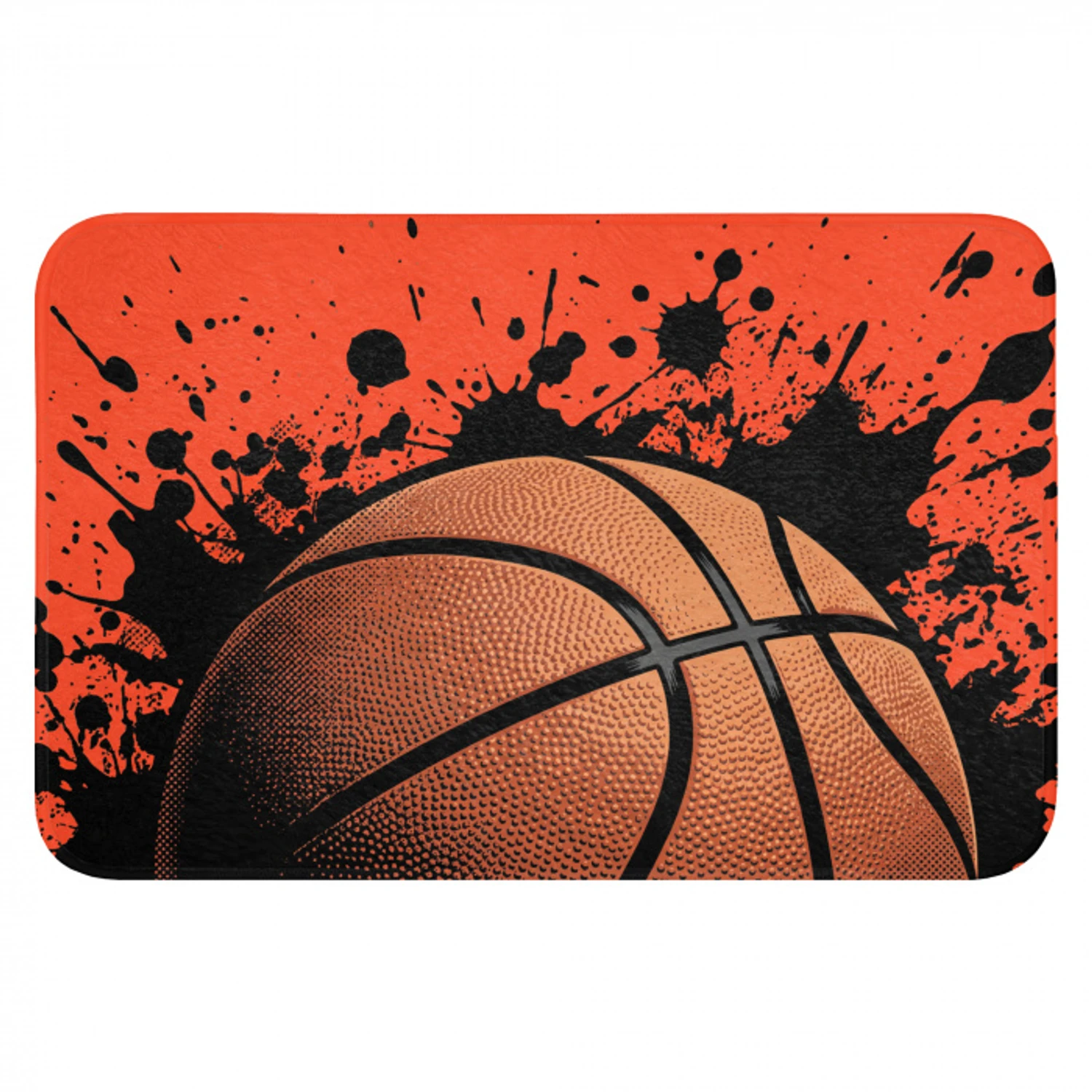Basketbal - Verf - Sport - Oranje Badmat klein -3d