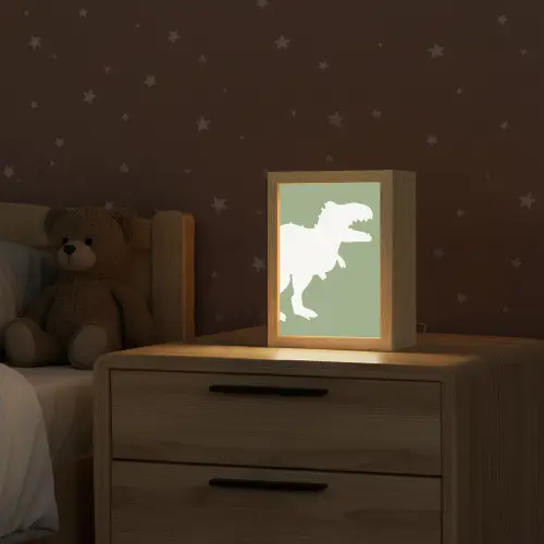 Dino - T-rex - Dinosaurus - Groen - Tyrannosaurus rex Light Box met kabel klein -sfeer1_kind