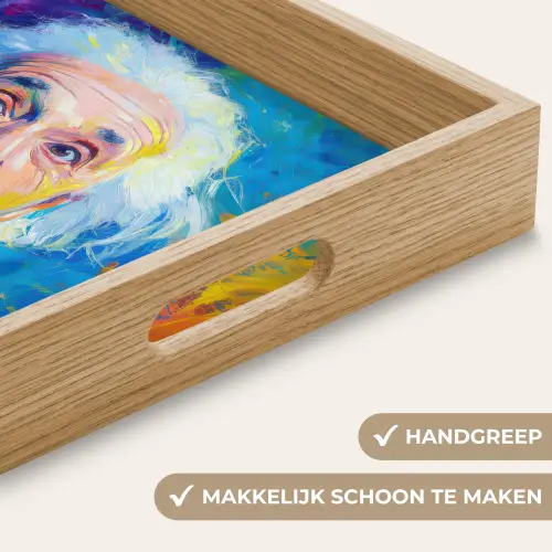 Oude man - Expressief - Kleurrijk Dienblad Rechthoek middel -USP_HandgreepNL