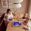 Meloen - Blauw - Oranje - Kunstzinnig Dienblad Rechthoek middel -sfeer4