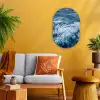 Golven - Oceaan - Blauw Wandcirkel Ovaal Forex klein -sfeer4