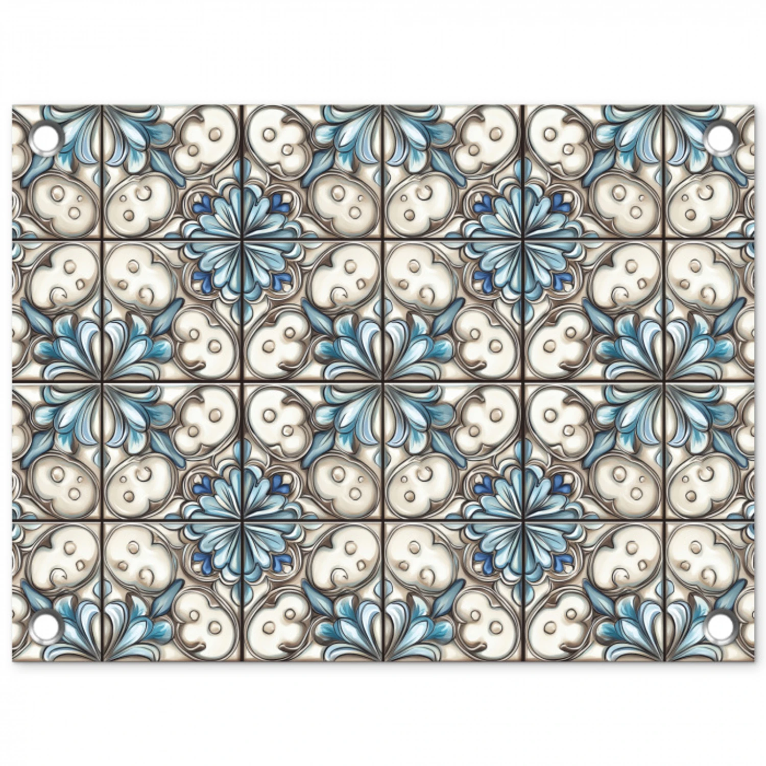 Barok - Tegel - Kleurrijk tuinposter los doek klein 239 -3d