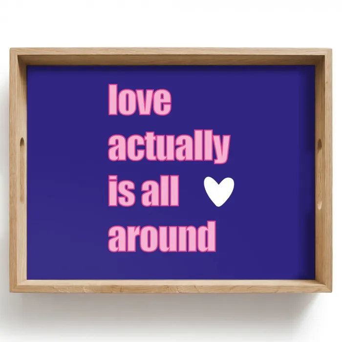 Tekst - Valentijn - Love - Blauw Dienblad Rechthoek middel -z3d_shopping