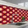 Retro - Patroon - Kleurrijk keuken achterwand 2 middel 871 -3d_schuin