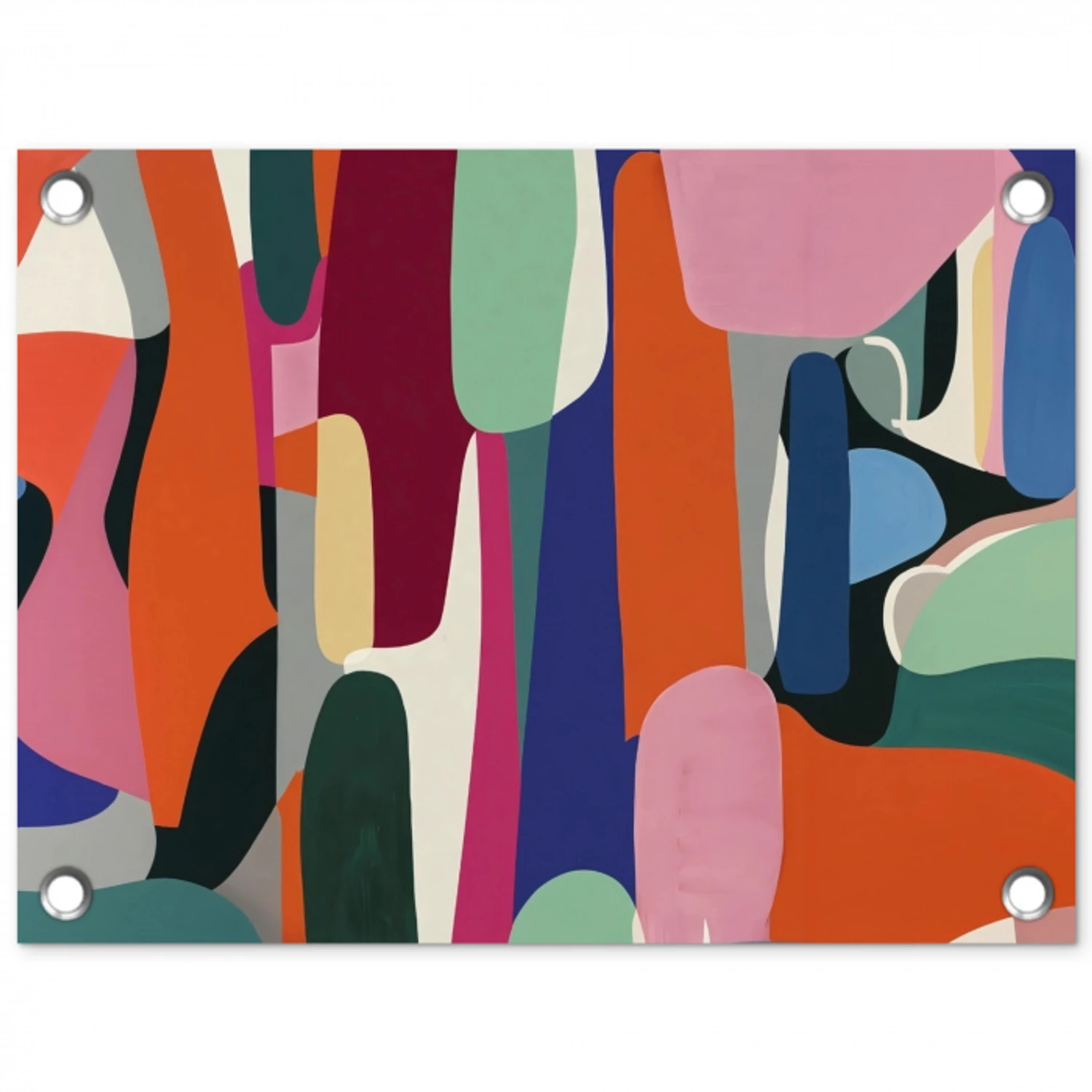 Vormen - Ritmisch - Kleuren - Abstract tuinposter los doek klein -3d