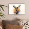 Hert - Ree - Gewei - Kunst - Verf - Dier - Kleurrijk canvas 2cm klein -sfeer1