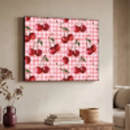Kersen - Blokken - Rood Textielframe zwart klein 947 -sfeer3