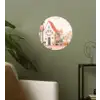 Bloemen - Huizen - Dorp Wandcirkel behangsticker klein -sfeer2