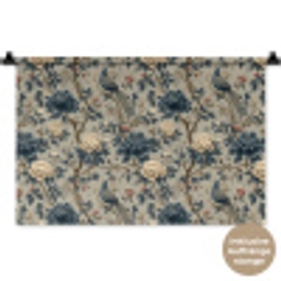 Pauw - Bloemen - Blauw Wandkleed katoen klein 269 -t3d_DE