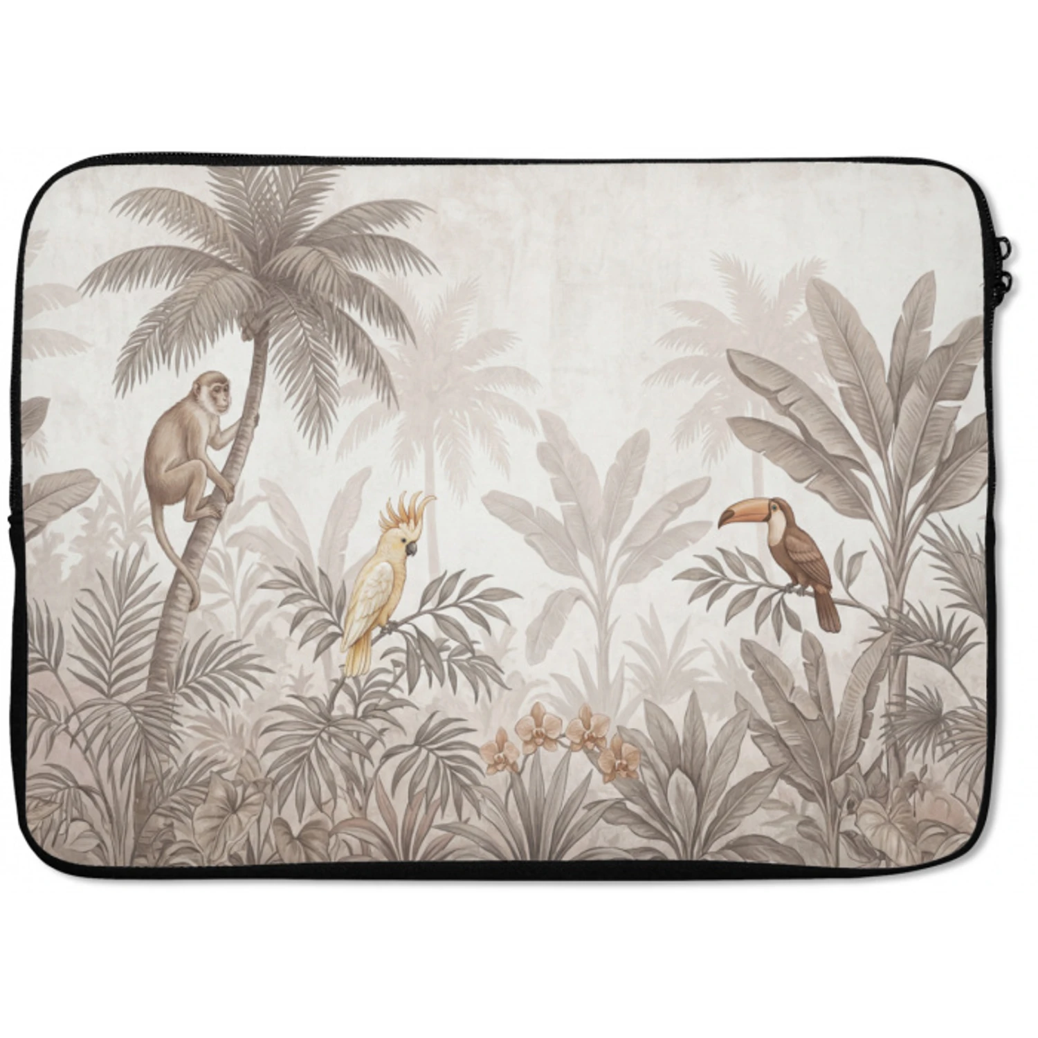 Jungle - Dieren - Palmbomen laptophoes neopreen klein -zkaufland3dotto