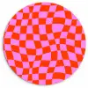 Blokken - Roze - Rood - Patroon Wandcirkel plexiglas klein 852 -3d