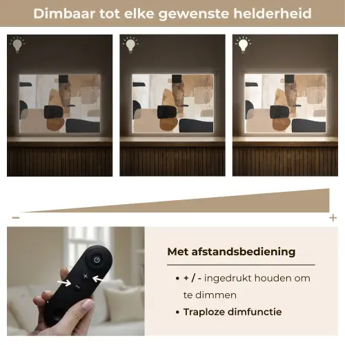 Vlakken - Abstract - Zwart - Strepen Light Box met batterij (Wandlamp) middel -USP_dimbaarNL