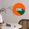 Cool - Oranje - Groen Wandcirkel behangsticker klein -sfeer3