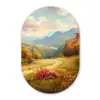 Landschap - Illustratie - Natuur Wandcirkel Ovaal Forex klein -3d