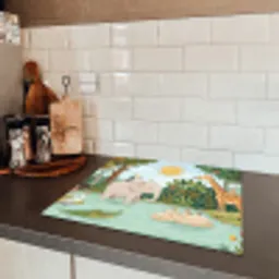 Jungle - Oase - Dieren - Kleurrijk Inductie beschermer vinyl 3mm middel -sfeer3