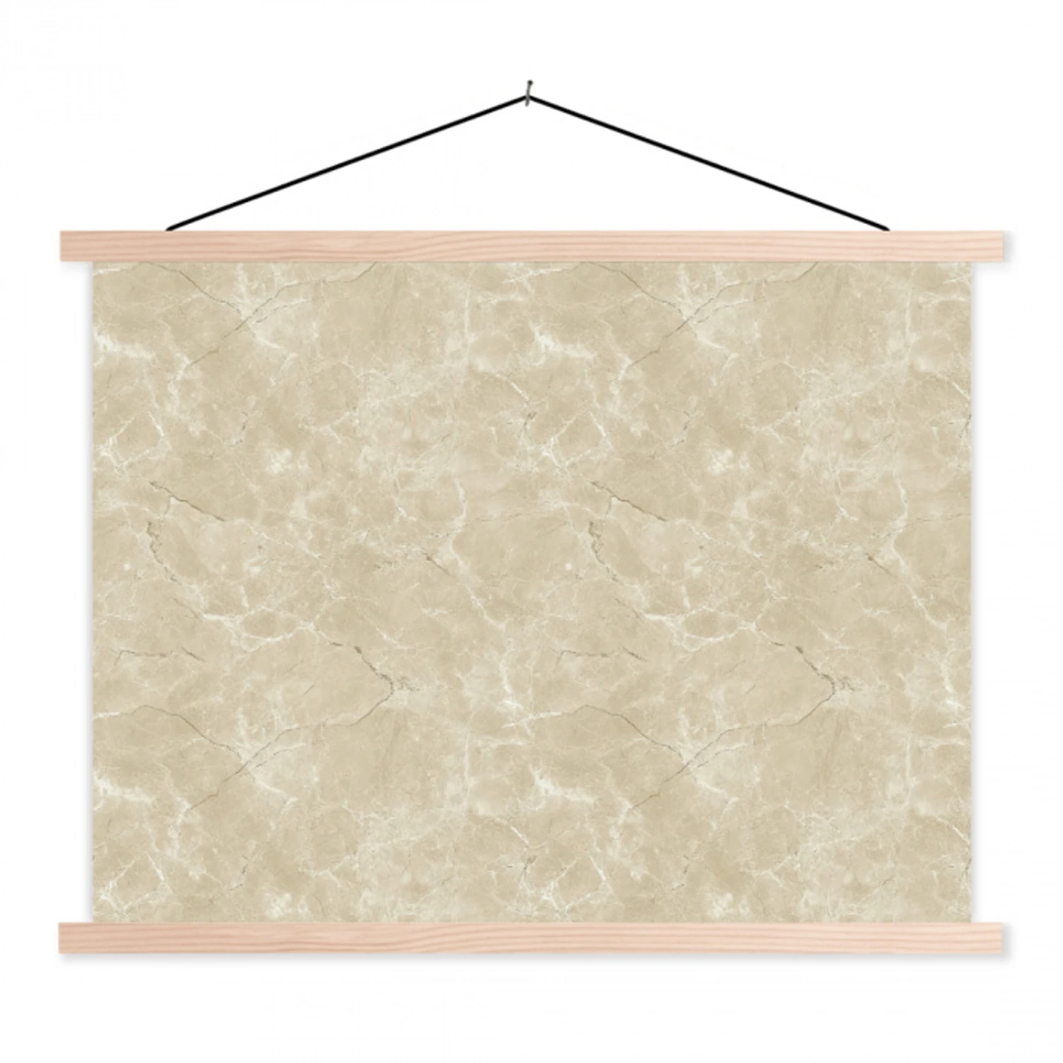 Lichtbeige - Marmer - Diffusie adering textielposter latten blank klein 122 -3d