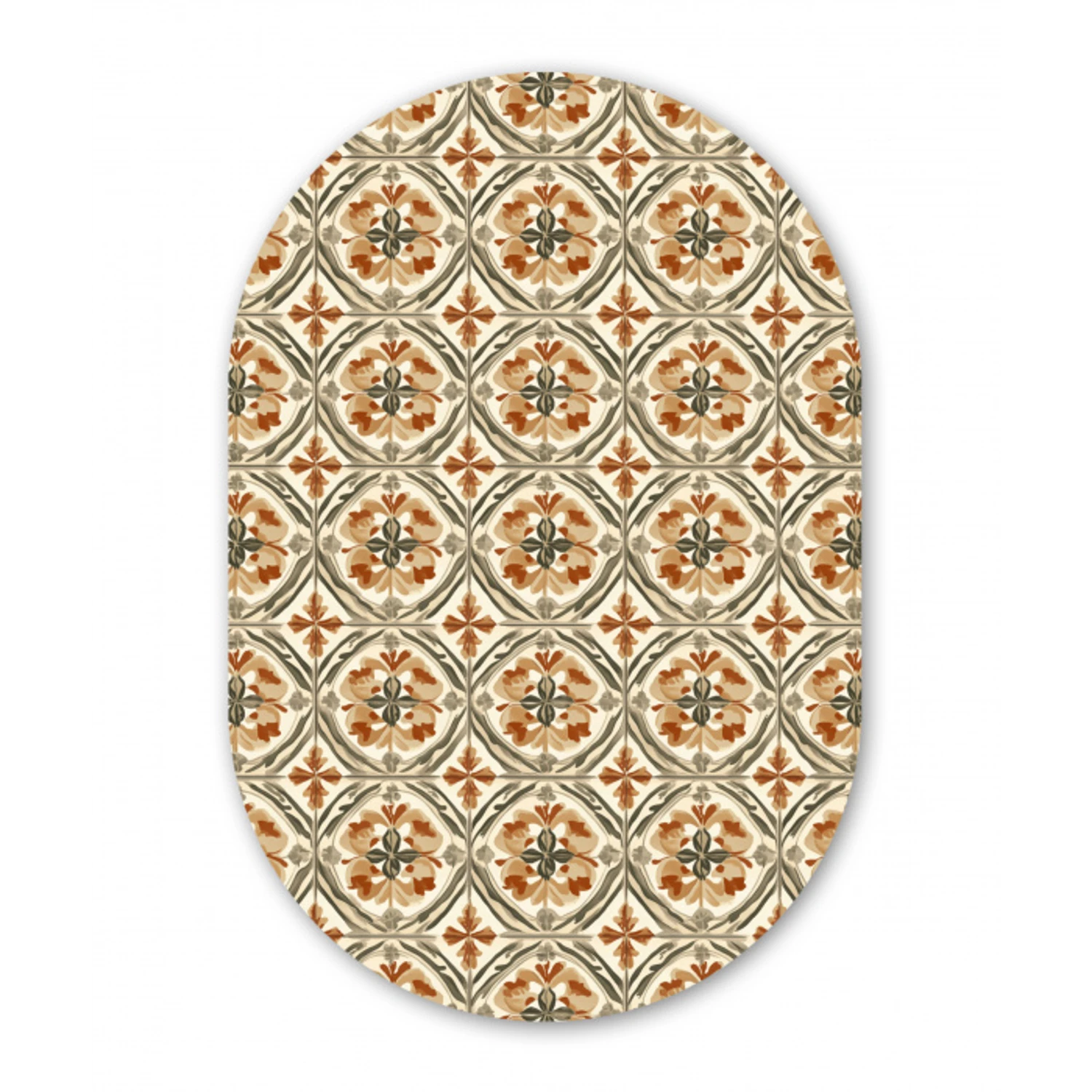 Elegant - Antiek - Kleurrijk Wandcirkel Ovaal Forex klein 630 -3d