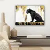 Panter - Zwart - Abstract - Goud canvas 2cm klein -sfeer6