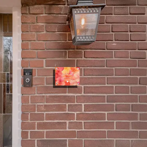 Oranje bloemenmix - Klassiek Naambord Rechthoek middel -sfeer7-rechthoek-S