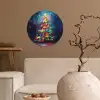Kerstboom - Kerst - Abstract - Kleurrijk Wandcirkel behangsticker klein -sfeer1