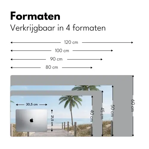 Palmbomen - Pad - Horizon Muismat XXL klein -sfeer5