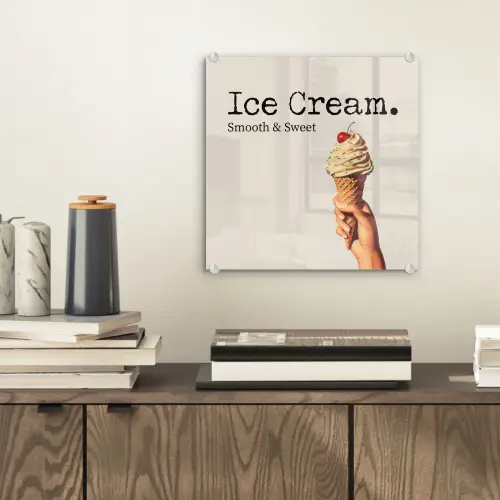 Ice cream - Softijs - Kleurrijk - Kers plexiglas 5mm klein -sfeer1