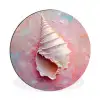 Schelp - Pastel - Pink Wandcirkel aluminium klein -3d