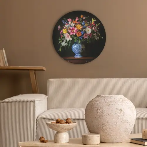 Kleur - Vaas - Bloemen - Boeket Akoestische PET Vilt - Rond klein -sfeer1