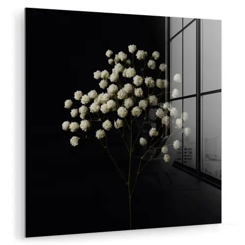 Gipskruid - Bloemetjes - Wit - Minimalistisch plexiglas 5mm klein -zzzproduct_nieuw