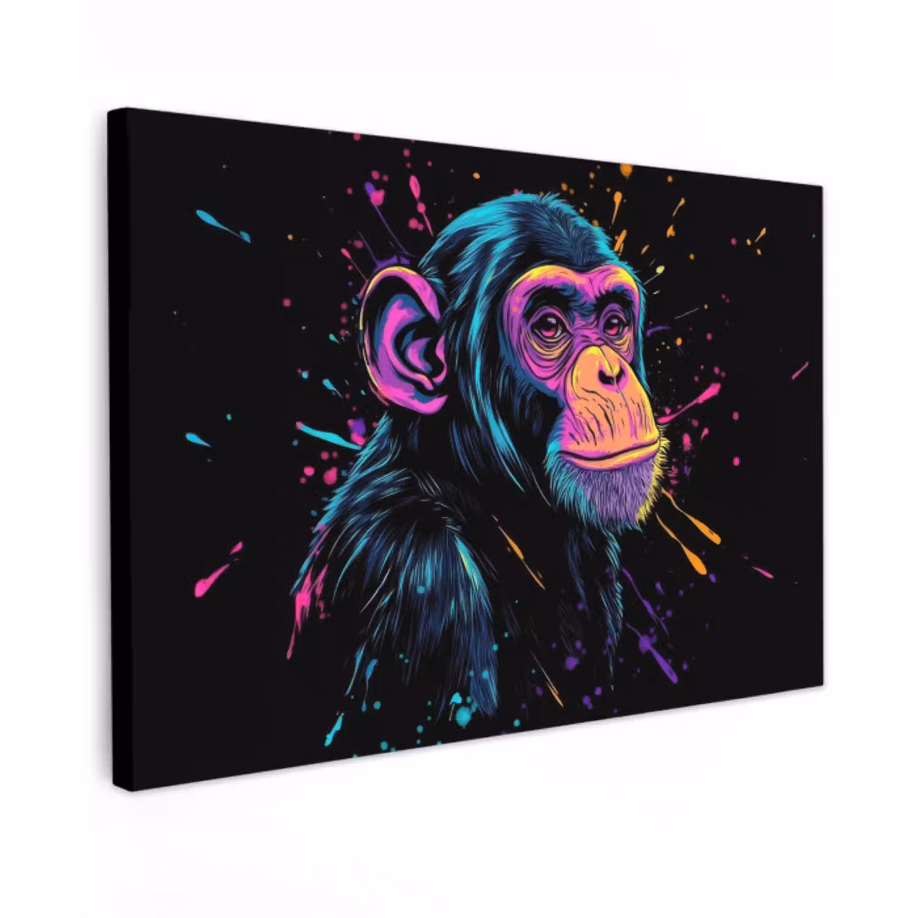 Aap - Verf - Neon - Kleur canvas 2cm klein -z3d