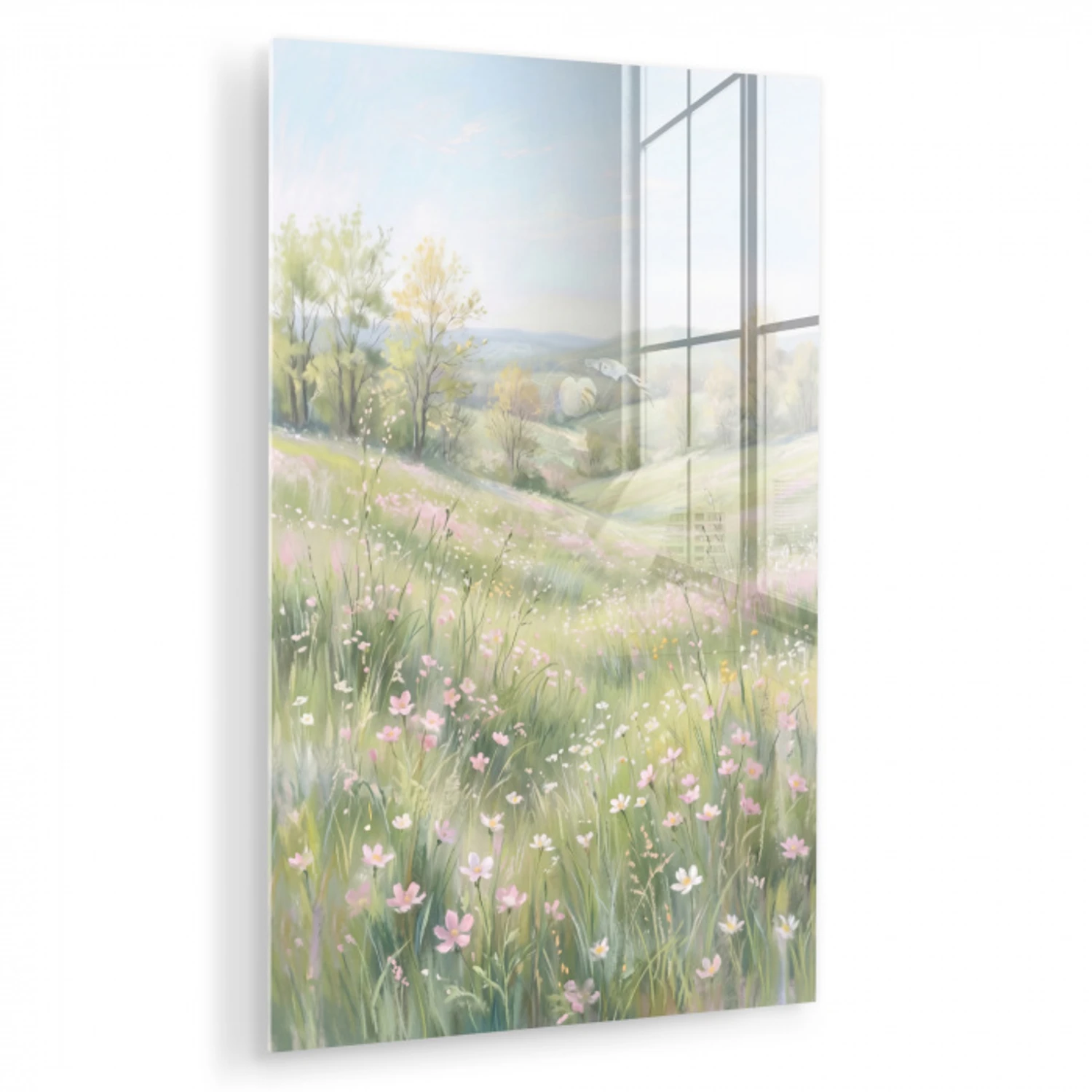 Bloemen veld - Bloemen - Groen plexiglas 5mm klein -zzzproduct_nieuw