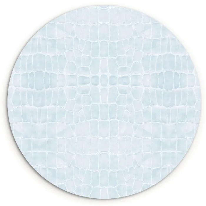Krokodil - Leer - Pastel - Blauw Wandcirkel plexiglas klein 852 -3d