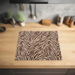 Zebra - Strepen - Bruin Inductie beschermer vinyl 3mm middel -sfeer5