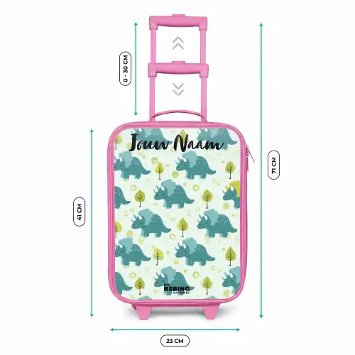 Dinos - Patroon - Natuur Kinderkoffer - Roze klein -productfoto_formaten