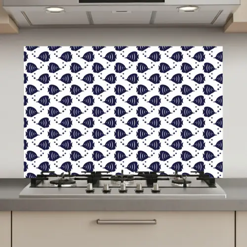 Oceaan - Vis - Blauw - Wit keuken achterwand spatscherm klein 900 -3d_website