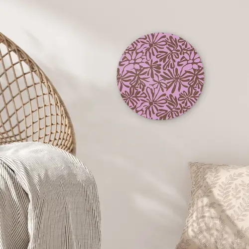 Organisch - Patroon - Roze Akoestische PET Vilt - Rond klein 838 -sfeer4