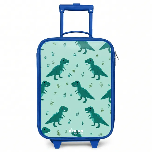 Kids’ Suitcase - Blue - Friendly T. rex between tracks