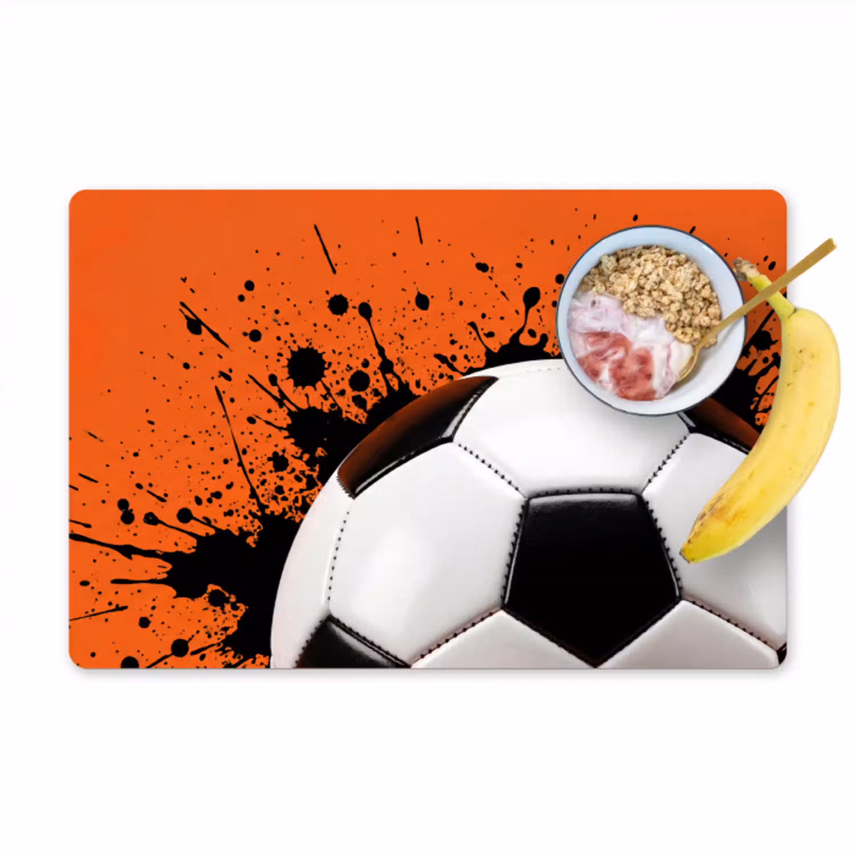Voetbal - Verf - Sport - Oranje Placemat vinyl groot -zzzproduct_Kitchenyeah-website