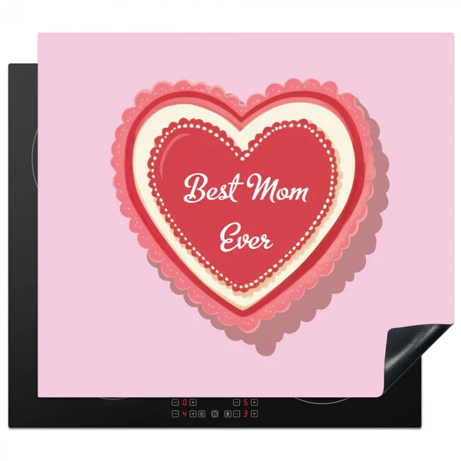 Protector de inducción - Texto - Corazón - Madre - Rosa