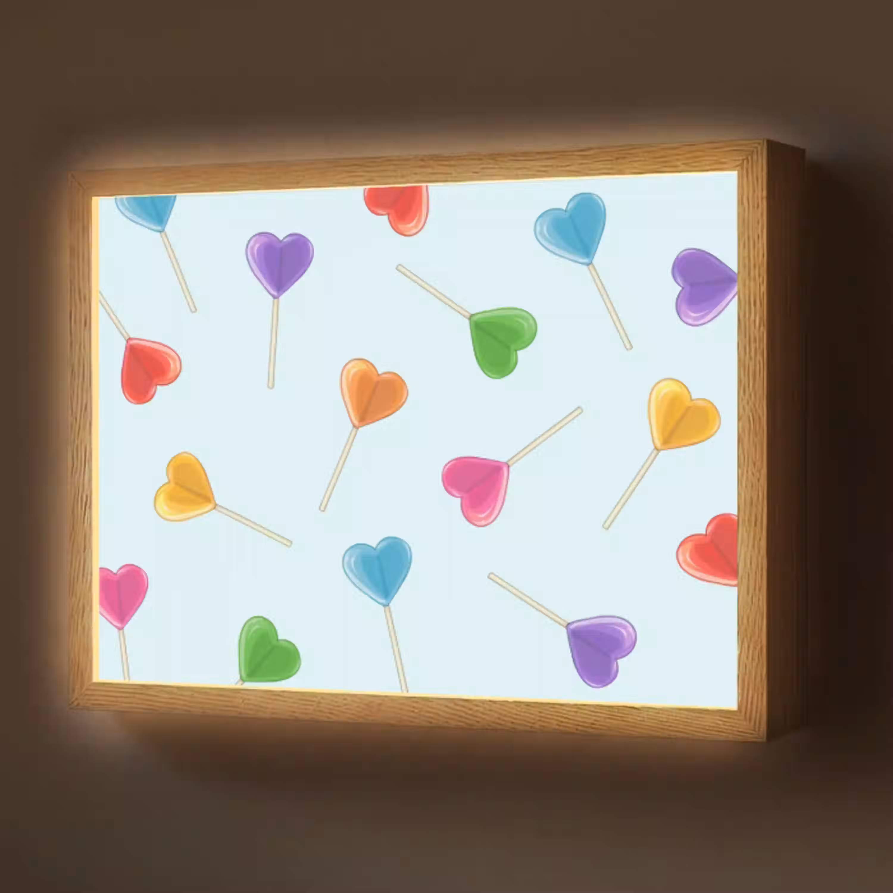Lolly - Regenboog - Snoep Light Box met batterij (Wandlamp) middel -z3d_website
