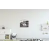 Retro - Vrouw - Zwart - Wit textielposter latten blank klein -kinderkamer