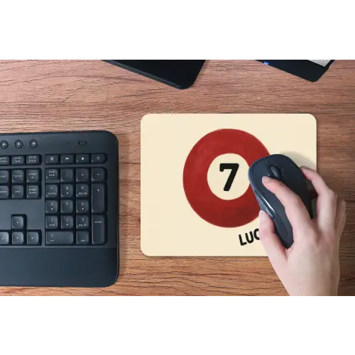 Cirkel - Zeven - Lucky - Rood muismat rubber klein -toetsenbord